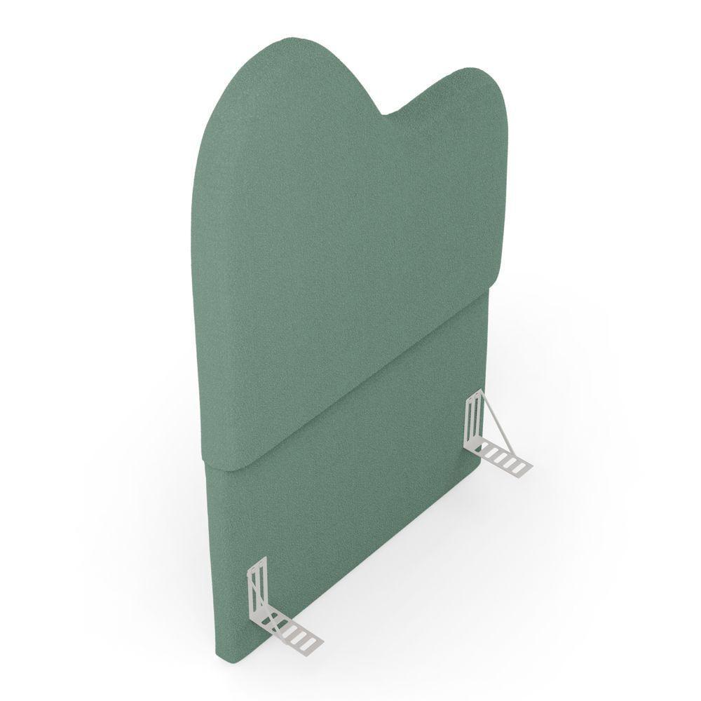 Cabeceira Orgânica Cama Box Solteiro Sea 90cm Com Frame Bouclé Verde Menta - Desk Design - 7