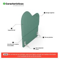 Cabeceira Orgânica Cama Box Solteiro Sea 90cm Com Frame Bouclé Verde Menta - Desk Design - 3