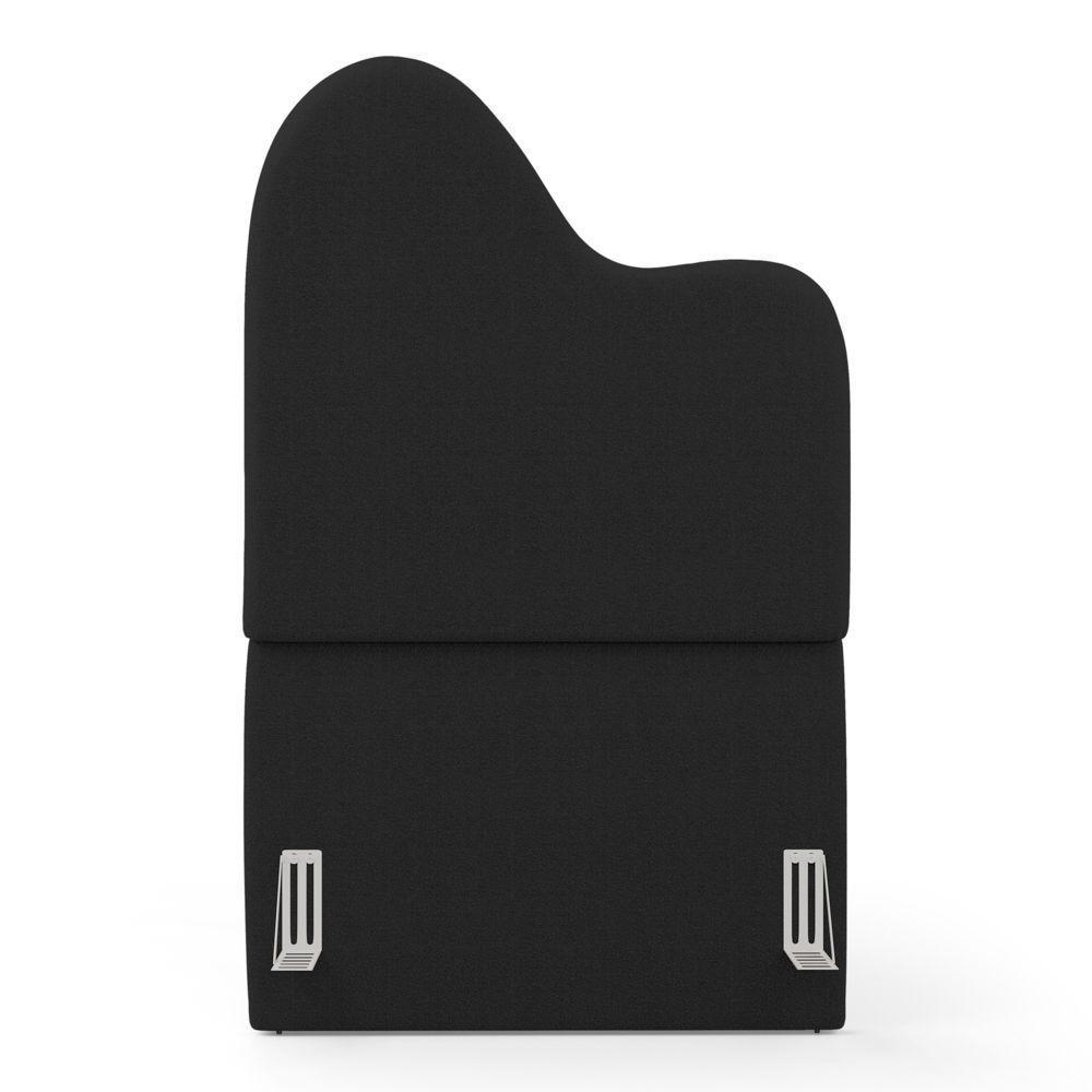 Cabeceira Orgânica Cama Box Solteiro Sea 90cm Com Frame Bouclé Preto - Desk Design - 5