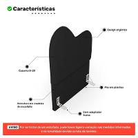 Cabeceira Orgânica Cama Box Solteiro Sea 90cm Com Frame Bouclé Preto - Desk Design - 3