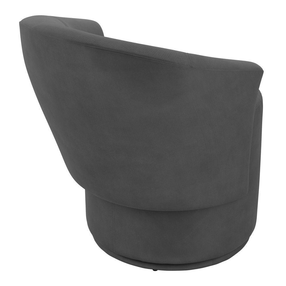 Poltrona Orgânica Living Mavi Fixa Veludo Cinza Escuro - Desk Design - 6