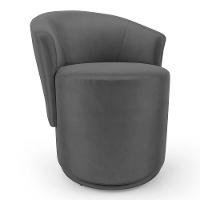 Poltrona Orgânica Living Mavi Fixa Veludo Cinza Escuro - Desk Design - 1