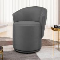 Poltrona Orgânica Living Mavi Fixa Veludo Cinza Escuro - Desk Design - 2