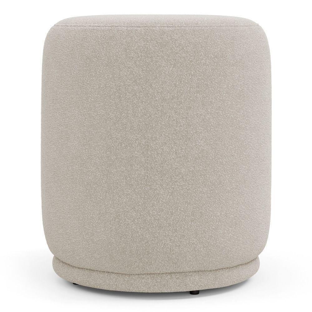 Puff Decorativo Orgânico Living Mavi Bouclê Bege - Desk Design - 1