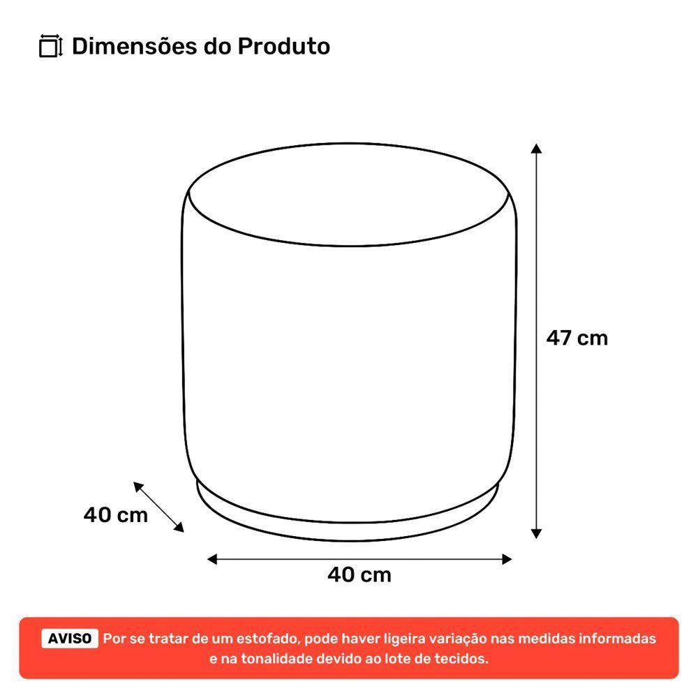 Puff Decorativo Orgânico Living Mavi Bouclê Bege - Desk Design - 4