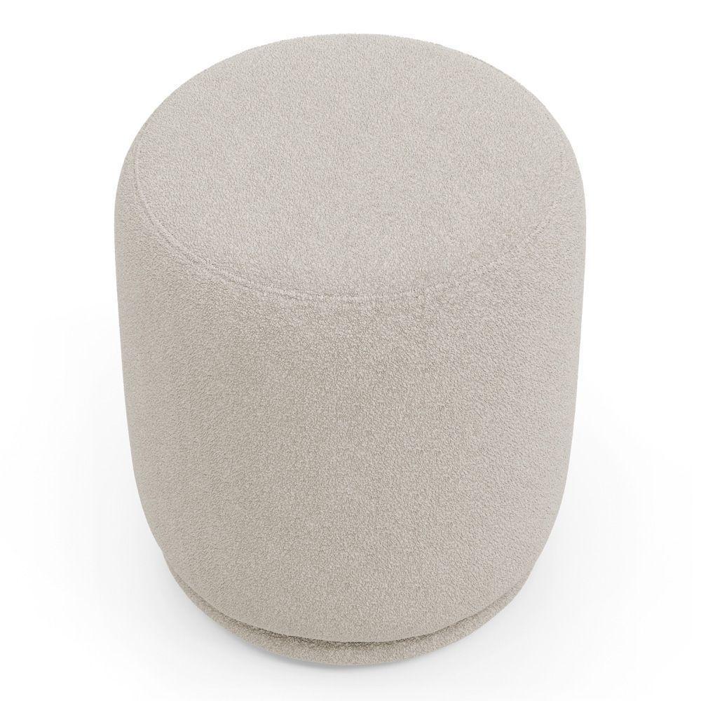 Puff Decorativo Orgânico Living Mavi Bouclê Bege - Desk Design - 5