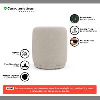 Puff Decorativo Orgânico Living Mavi Bouclê Bege - Desk Design - 3