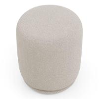 Puff Decorativo Orgânico Living Mavi Bouclê Bege - Desk Design - 5