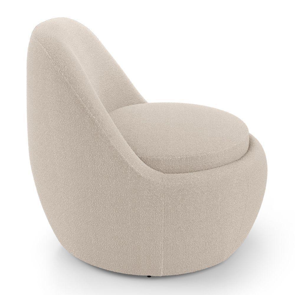 Poltrona Orgânica Living Memphis Fixa Bouclê Bege - Desk Design - 5