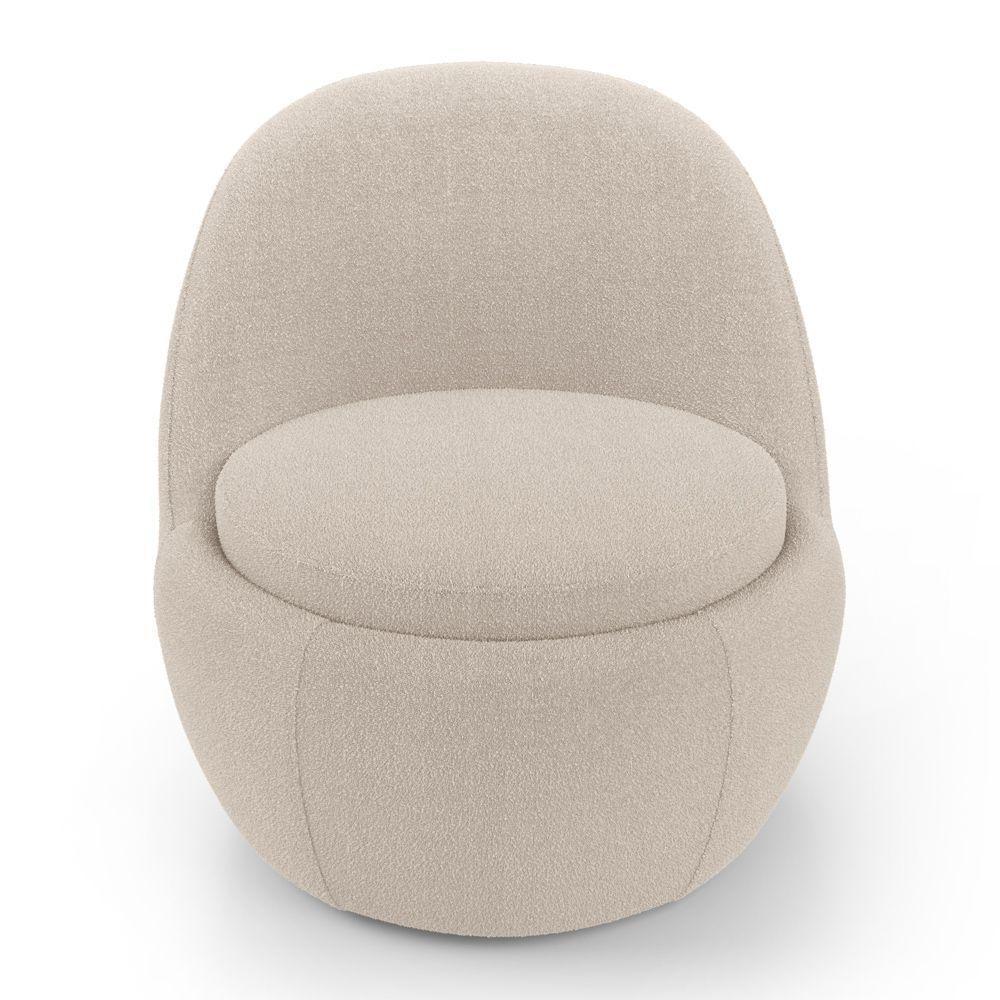 Poltrona Orgânica Living Memphis Fixa Bouclê Bege - Desk Design - 6