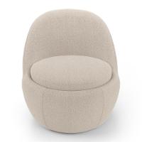 Poltrona Orgânica Living Memphis Fixa Bouclê Bege - Desk Design - 6