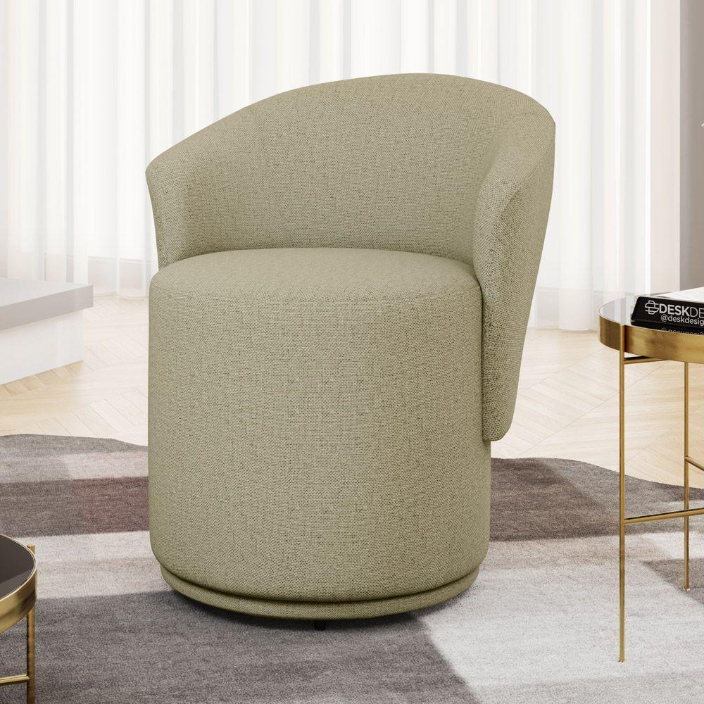 Poltrona Orgânica Living Mavi Fixa Linho Bege - Desk Design - 2