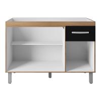 Balcão Gabinete Para Pia Anyta 118cm 03 Portas Sem Tampo Savana Preto - Desk Design - 3