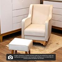 Poltrona De Amamentação E Descanso áquilla Com Base Balanço E Puff Bouclé Off White - Desk Design - 3