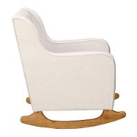 Poltrona De Amamentação E Descanso áquilla Com Base Balanço E Puff Bouclé Off White - Desk Design - 5