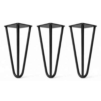 Kit 03 Pés Hairpin Legs 15cm Aramado De Aço Triplo Para Móveis E Estofados - Desk Design