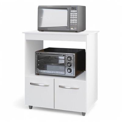 Balcão Cozinha Para Forno Micro-ondas Multiuso Angel 02 Portas Branco - Desk Design