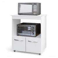 Balcão Cozinha Para Forno Micro-ondas Multiuso Angel 02 Portas Branco - Desk Design - 1