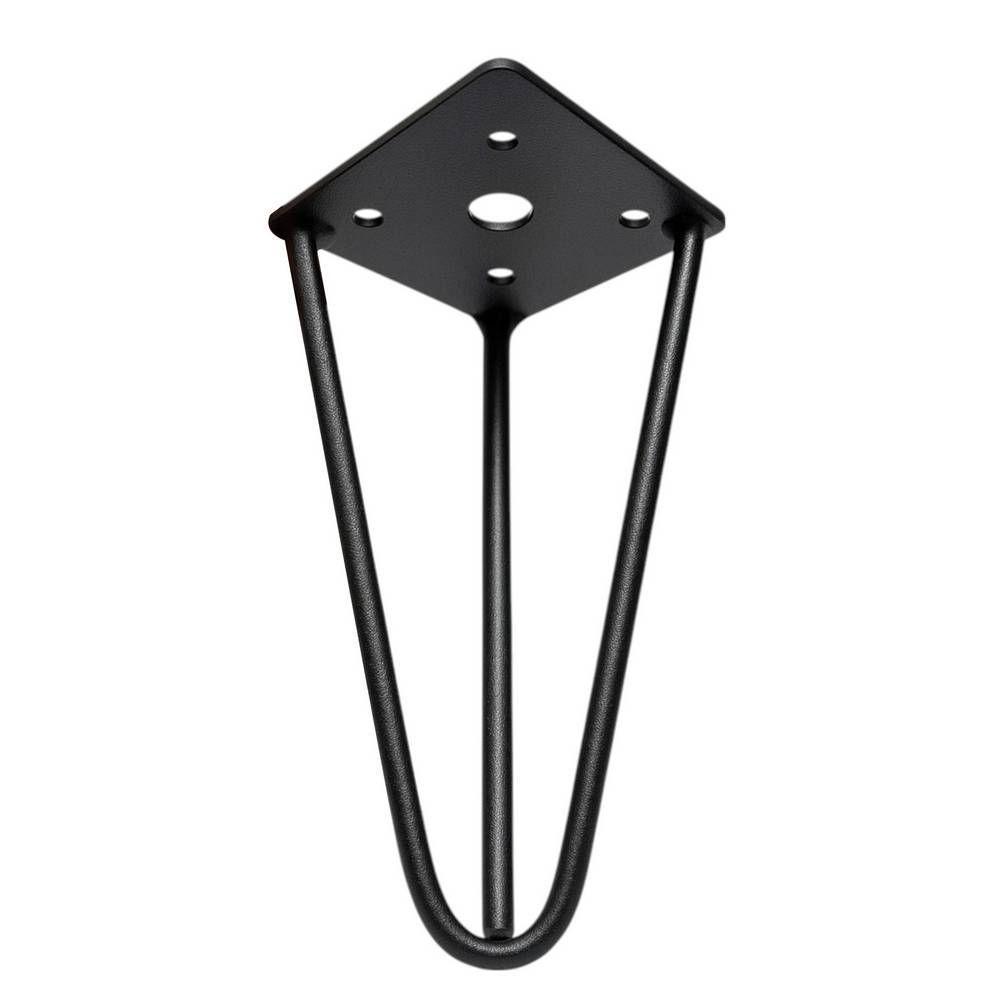 Kit 06 Pés Hairpin Legs 15cm Aramado De Aço Triplo Para Móveis E Estofados - Desk Design - 8