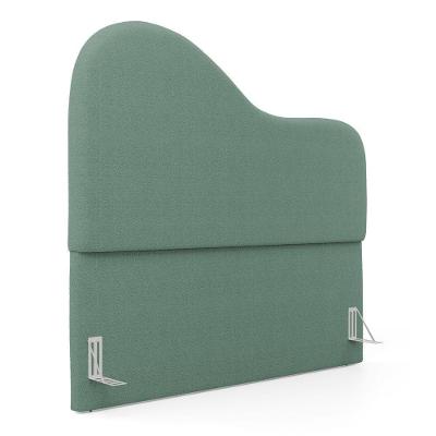 Cabeceira Orgânica Cama Box Casal Padrão Sea 140cm Com Frame Bouclé Verde Menta - Desk Design