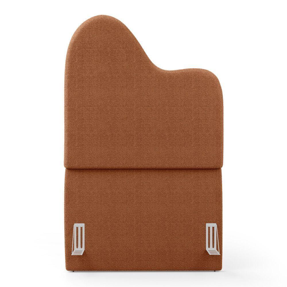 Cabeceira Orgânica Cama Box Solteiro Sea 90cm Com Frame Bouclé Terracota - Desk Design - 5
