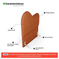 Cabeceira Orgânica Cama Box Solteiro Sea 90cm Com Frame Bouclé Terracota - Desk Design - 3