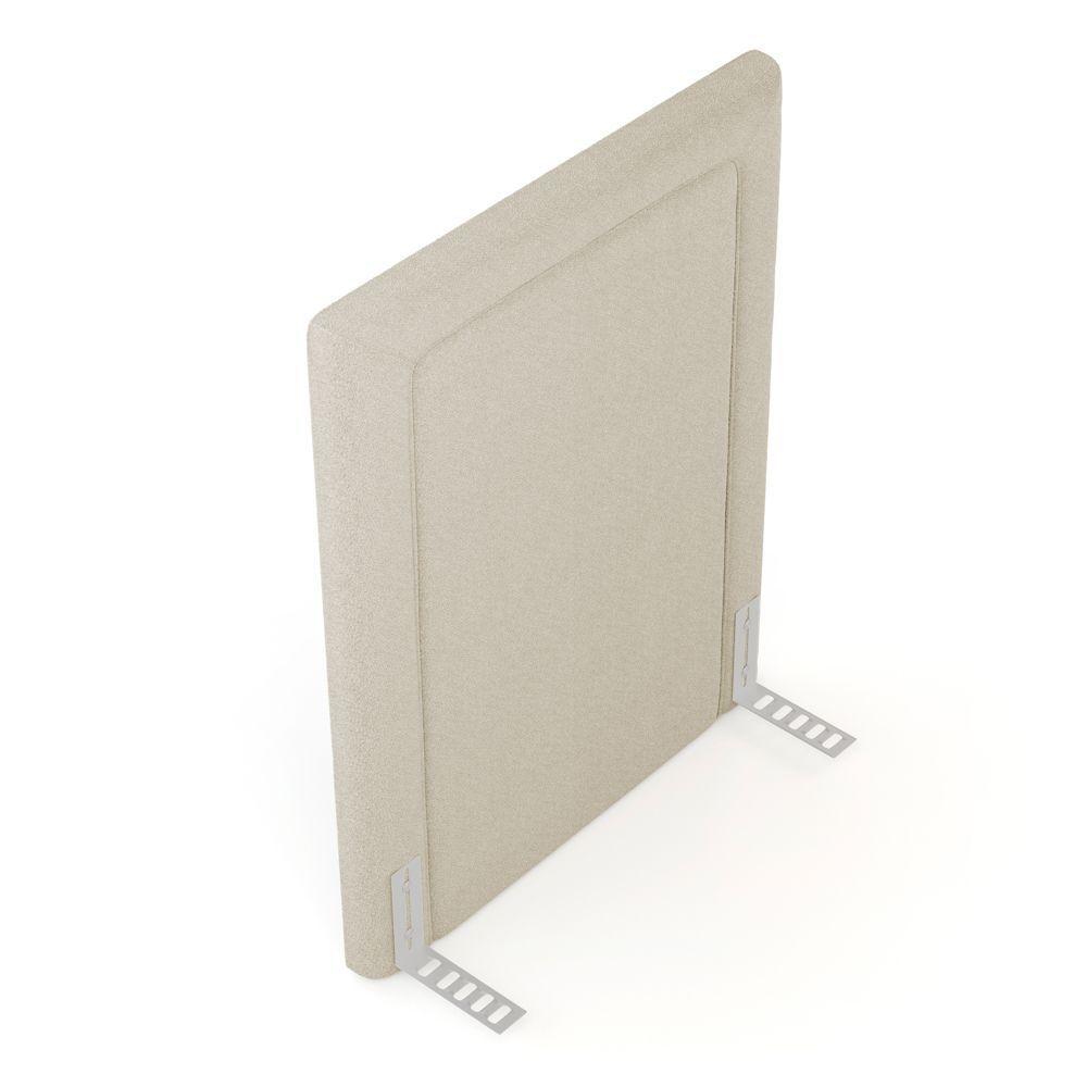 Cabeceira Cama Box Solteiro Alba 90cm Com Frame Bouclé Bege - Desk Design - 5