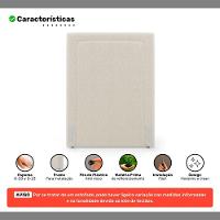 Cabeceira Cama Box Solteiro Alba 90cm Com Frame Bouclé Bege - Desk Design - 3