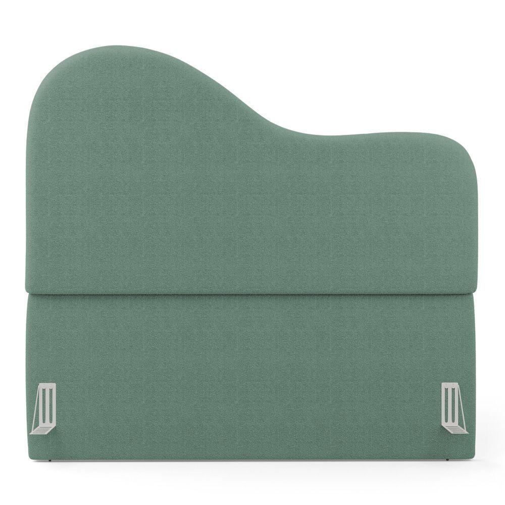 Cabeceira Orgânica Cama Box Queen Size Sea 160cm Com Frame Bouclé Verde Menta - Desk Design - 5