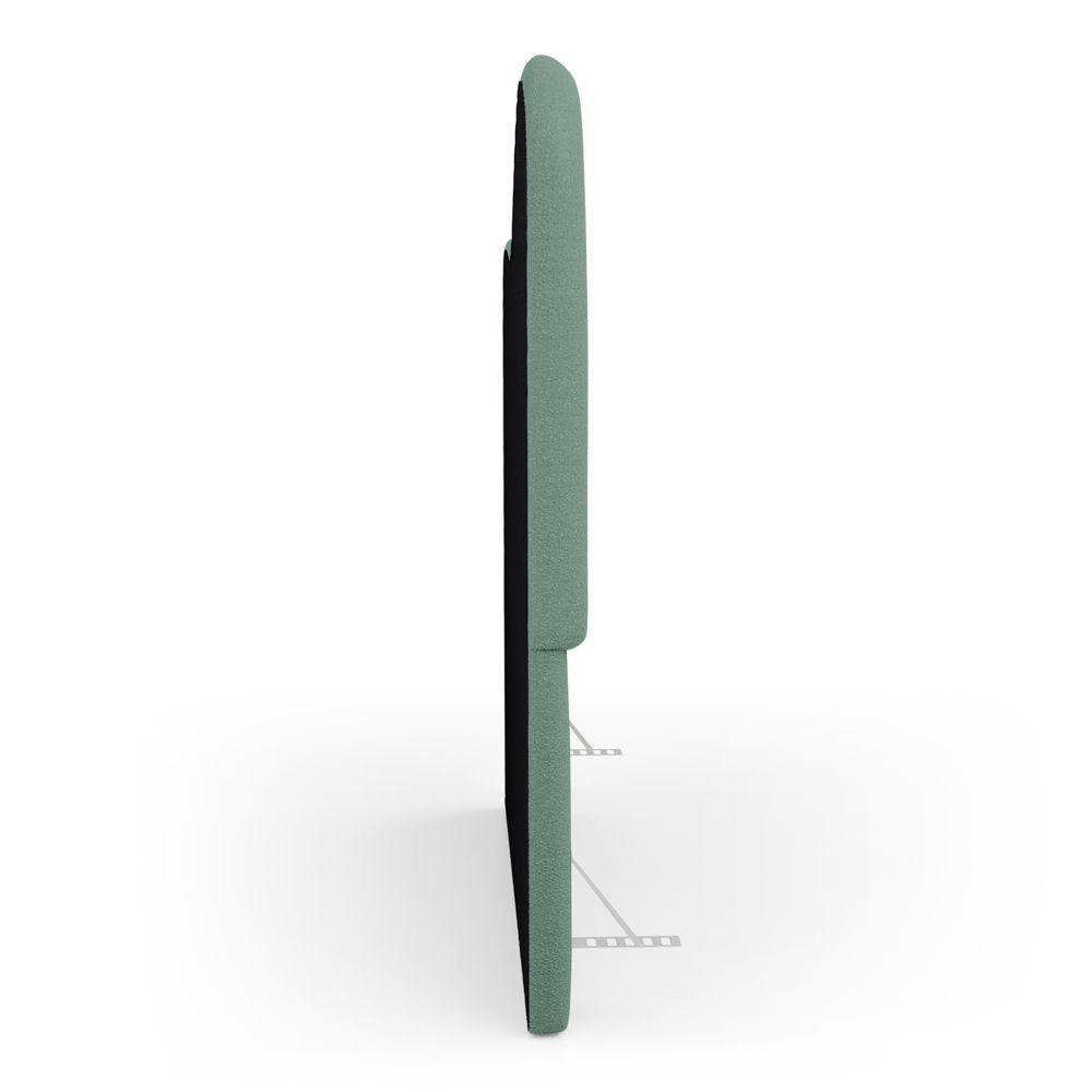 Cabeceira Orgânica Cama Box Queen Size Sea 160cm Com Frame Bouclé Verde Menta - Desk Design - 6