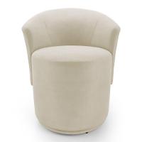 Kit 02 Poltronas Orgânicas Living Mavi Fixa Veludo Bege Claro - Desk Design - 5