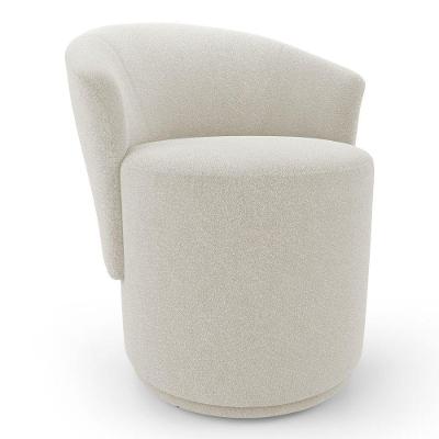 Poltrona Orgânica Living Mavi Fixa Bouclê Creme - Desk Design