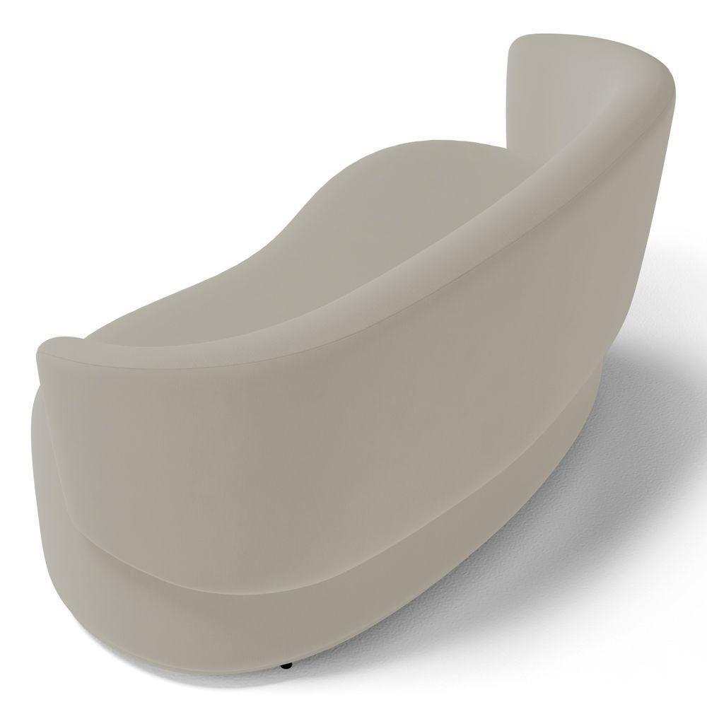 Poltrona Namoradeira Aisha 02 Lugares Orgânica Veludo Bege Claro - Desk Design - 5