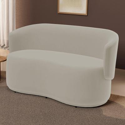 Poltrona Namoradeira Aisha Orgânica 2 Lugares Veludo Bege Desk Design