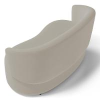 Poltrona Namoradeira Aisha 02 Lugares Orgânica Veludo Bege Claro - Desk Design - 5