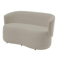 Poltrona Namoradeira Aisha 02 Lugares Orgânica Veludo Bege Claro - Desk Design - 6