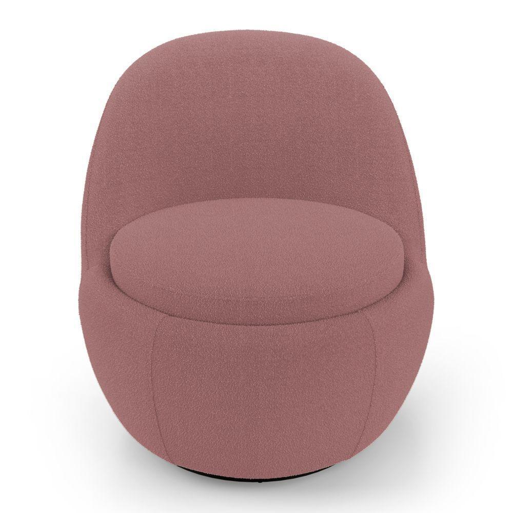 Poltrona Orgânica Living Memphis Base Giratória Bouclê Rosé - Desk Design - 5