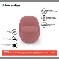 Poltrona Orgânica Living Memphis Base Giratória Bouclê Rosé - Desk Design - 3