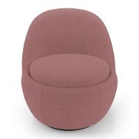 Poltrona Orgânica Living Memphis Base Giratória Bouclê Rosé - Desk Design - 5