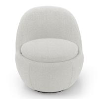 Kit 02 Poltronas Orgânicas Living Memphis Base Giratória Bouclê Off White - Desk Design - 6