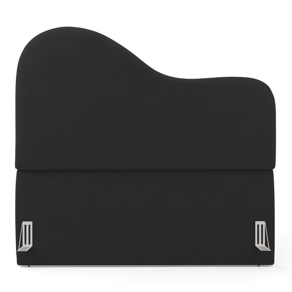 Cabeceira Orgânica Cama Box King Size Sea 195cm Com Frame Suede Preto - Desk Design - 5