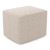 Kit 02 Puffs Decorativos Living Yumi Retangular 60cm Bouclê Bege - Desk Design - 7