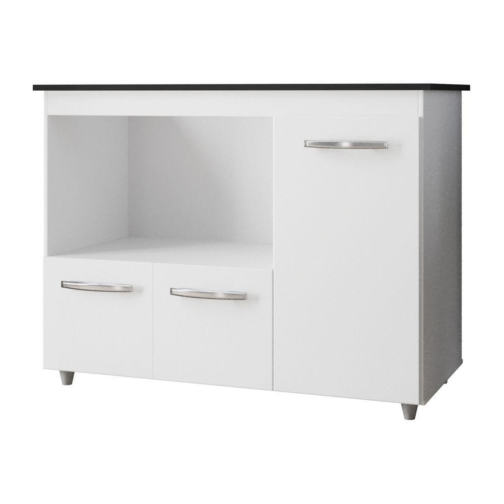 Balcão Para Cooktop Anna 114cm 03 Portas Com Tampo Recortado Branco - Desk Design - 6