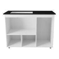 Balcão Para Cooktop Anna 114cm 03 Portas Com Tampo Recortado Branco - Desk Design - 3