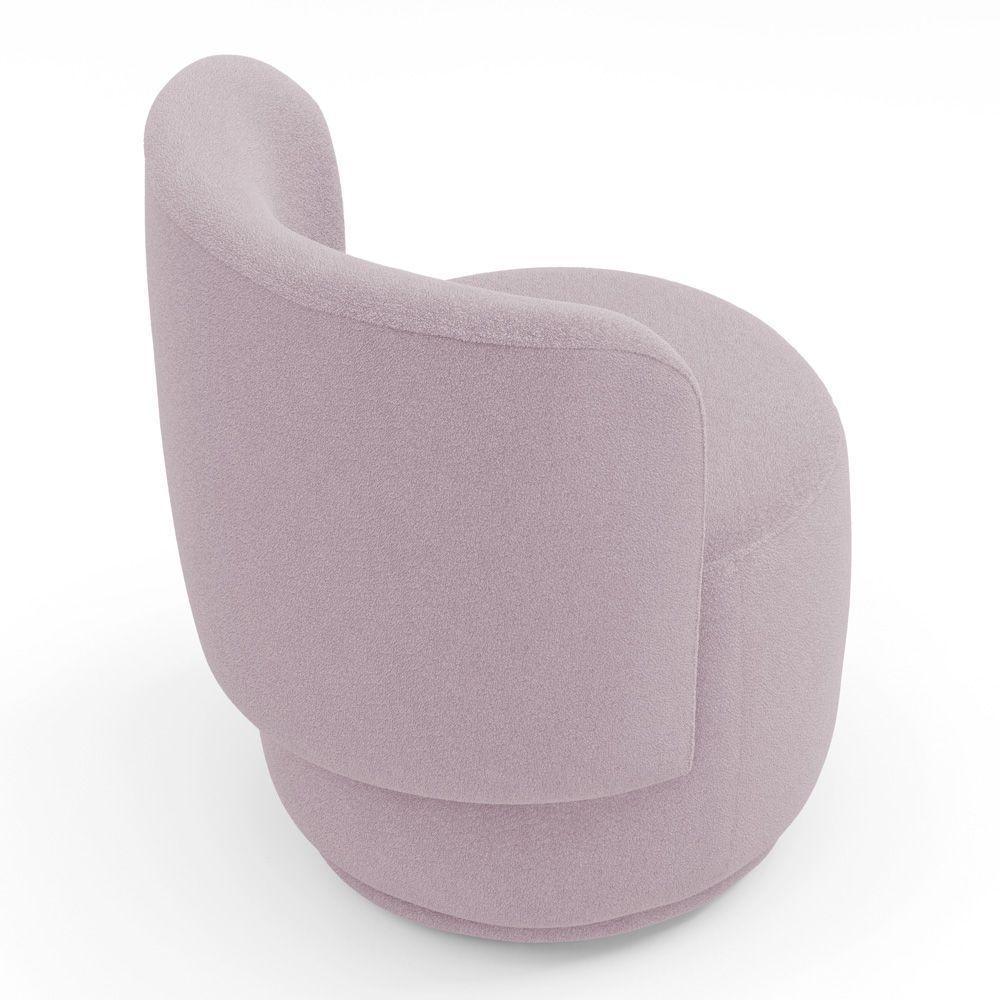 Poltrona Orgânica Decorativa Living Molly Bouclê Rosé - Desk Design - 6