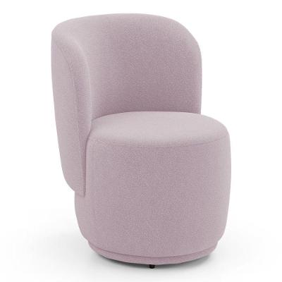 Poltrona Orgânica Decorativa Living Molly Bouclê Rosé - Desk Design