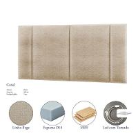 Cabeceira Painel Cama Box Casal Padrão Siri 140cm Com Led Linho Bege - Desk Design - 3