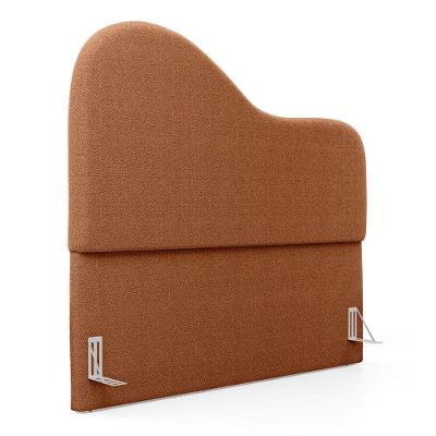 Cabeceira Orgânica Cama Box Casal Padrão Sea 140cm Com Frame Bouclé Terracota - Desk Design