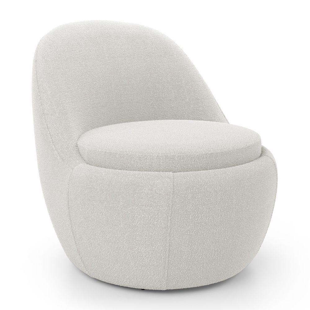 Poltrona Orgânica Living Memphis Fixa Bouclê Off White - Desk Design - 1