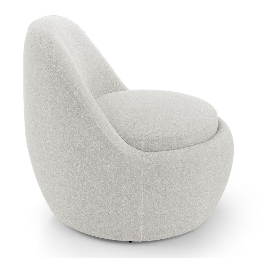 Poltrona Orgânica Living Memphis Fixa Bouclê Off White - Desk Design - 5